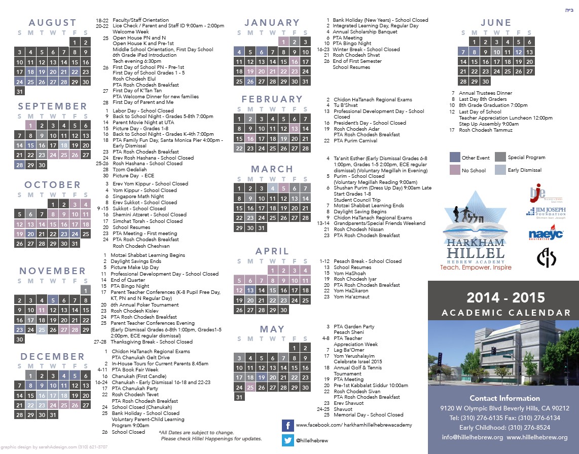 20142015 School Calendar